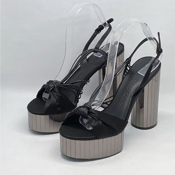 Ferragamo Sabina Mirror Platform High Heel Sandals size 8 - Picture 6 of 16